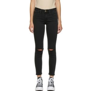 NWOT Frame Le Skinny De Jeanne Crop Jeans Black Sz 28
